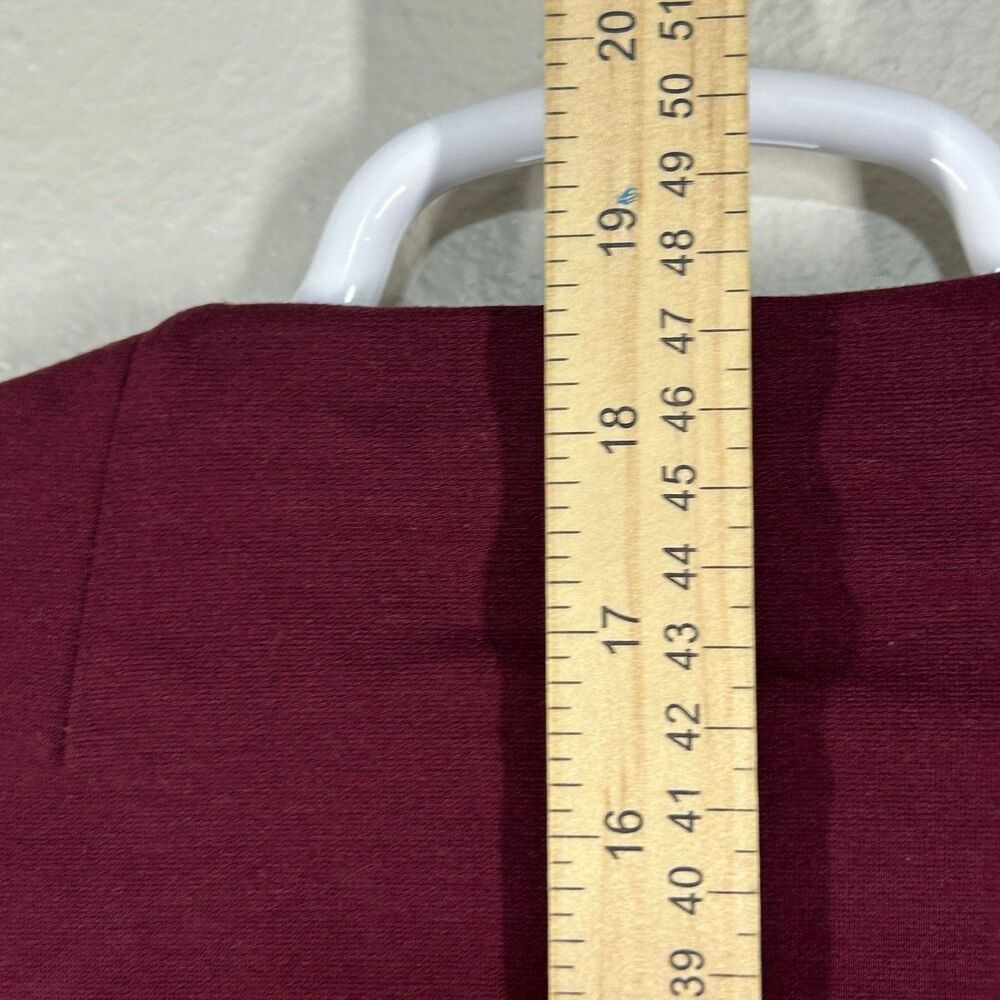 Roz&Ali Jacket Womens S Burgundy Ruffle Bell Sleeve Zip Front Peplum Zip Pockets - Picture 7 of 8